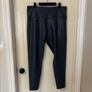 Grey Faux Leather Leggings